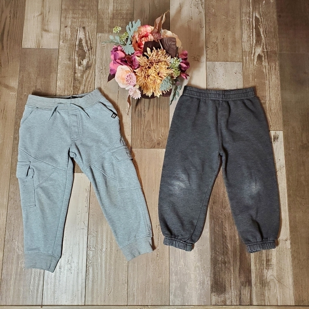 Boys Size 4T Casual Sweatpants Joggers Bundle 2pc Gray